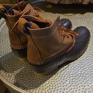 L.L. Bean Tan and Black Rain Boots